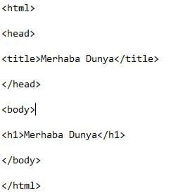 Örnek HTML file
