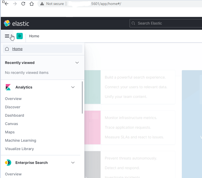 Kibana Arayüzü