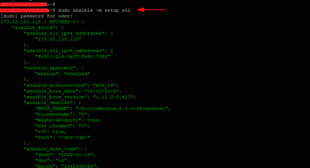Ansible Tüm Fact'leri